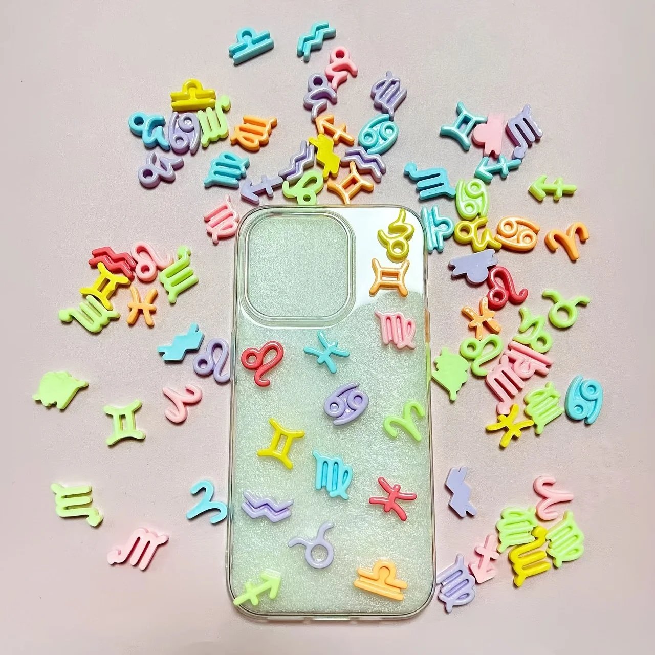 

Mix 20Pcs The Zodiac Kawaii Cartoon Pink Blue Purple Y2K Flatback Small Size Decoration Resin Charm Junk Phone Case Crafts