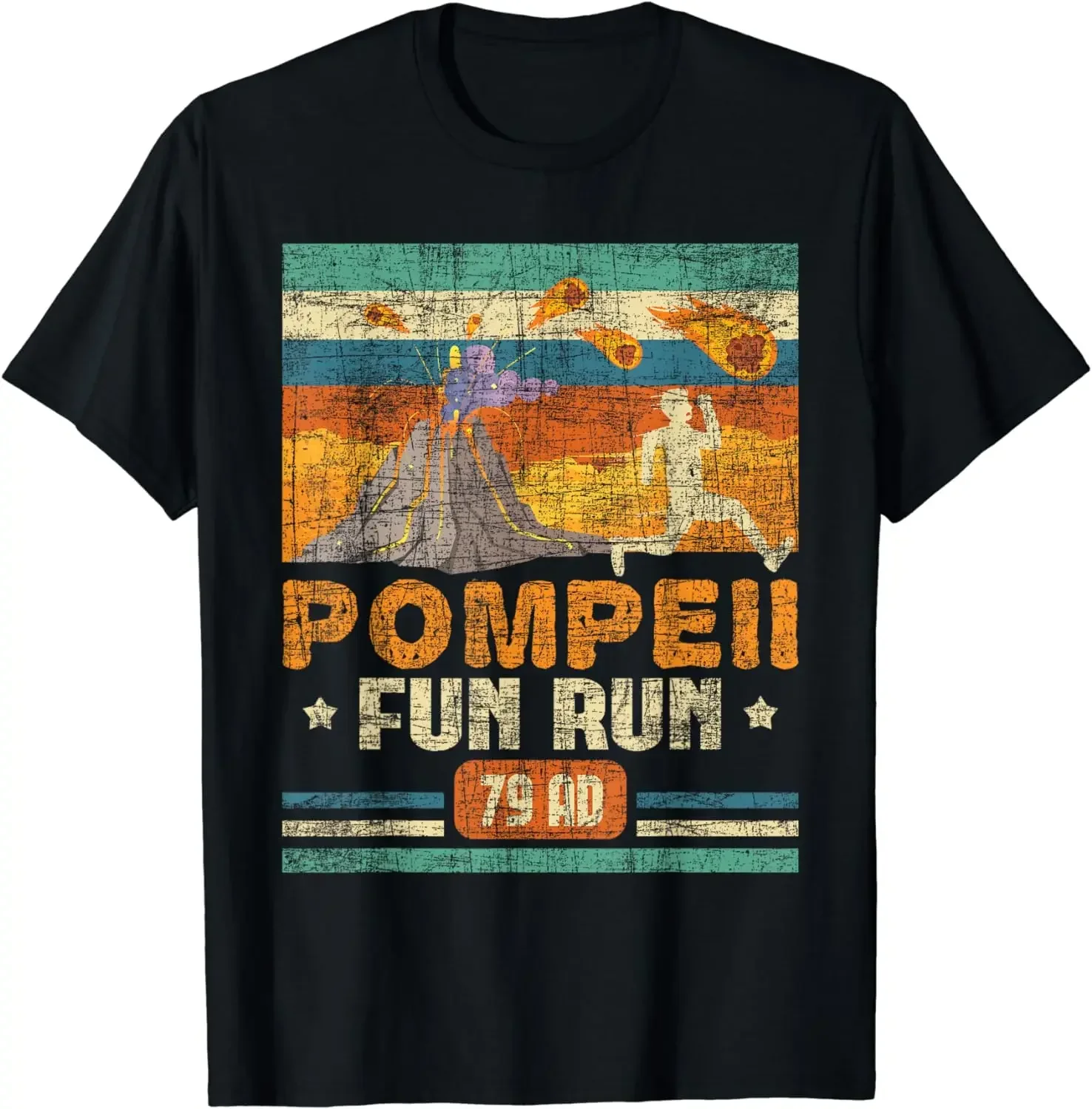 Streetwear  Vintage T Shirt  Camisetas Pompeii Fun Run - Geography Volcanologist Volcanology T-Shirt   oversized t shirt