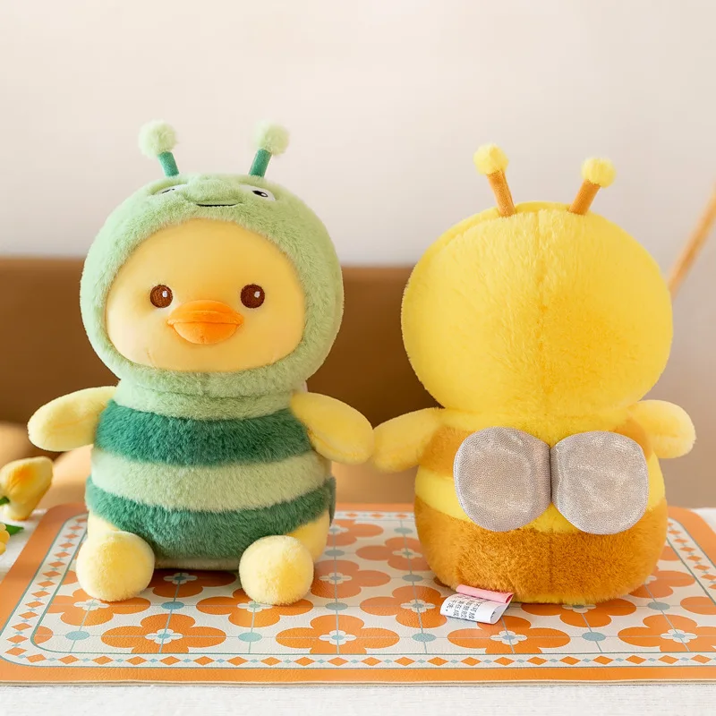 25cm New Cartoon Cute Simulation Bee Small Yellow Duck Plush Toys Children's Birthday Gift Room Decoration Plush Toys