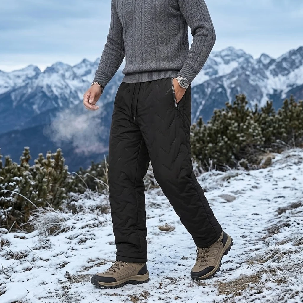 Neue Herren-Winterhose mit Sherpa-Fleece-Futter, Wasserdicht, Warm, Winddicht, Outdoor-Wanderhose, Softshell-Cargohose für kaltes Wetter – Detail 15