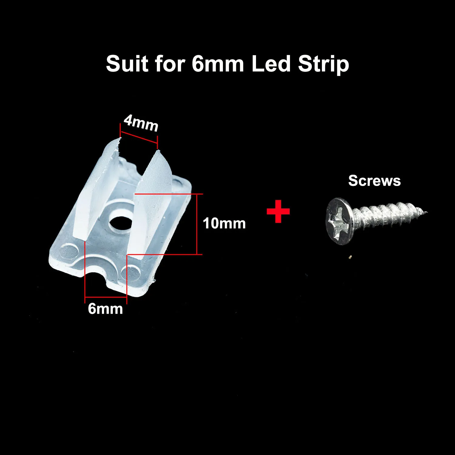 6MM 8MM Neon Led Connector Fix Clips With Screws For RGB 5050 3528  Neon Strip Light Plastic Accessories Mounting Fixing