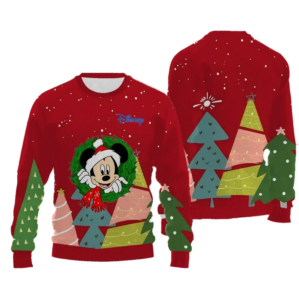 Cartoon Funny Pattern Printed Christmas Sweater for Women New Casual Comfortable Sweatshirt Long Sleeved Round Neck Pullover