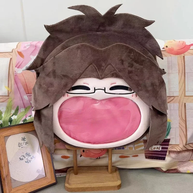 Venta al por mayor Anime papel Hange Kawaii cara grande Cosplay Itbag Lolita niñas bolsos de hombro mochila de felpa divertida cartera decoración Fans regalo