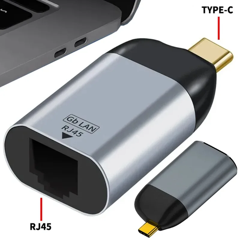 

Type-C To Ethernet Adapter 100/1000Mbps Gigabit High-Speed RJ45 To Type-c Adapter for MacBook Laptop Wired Network Card