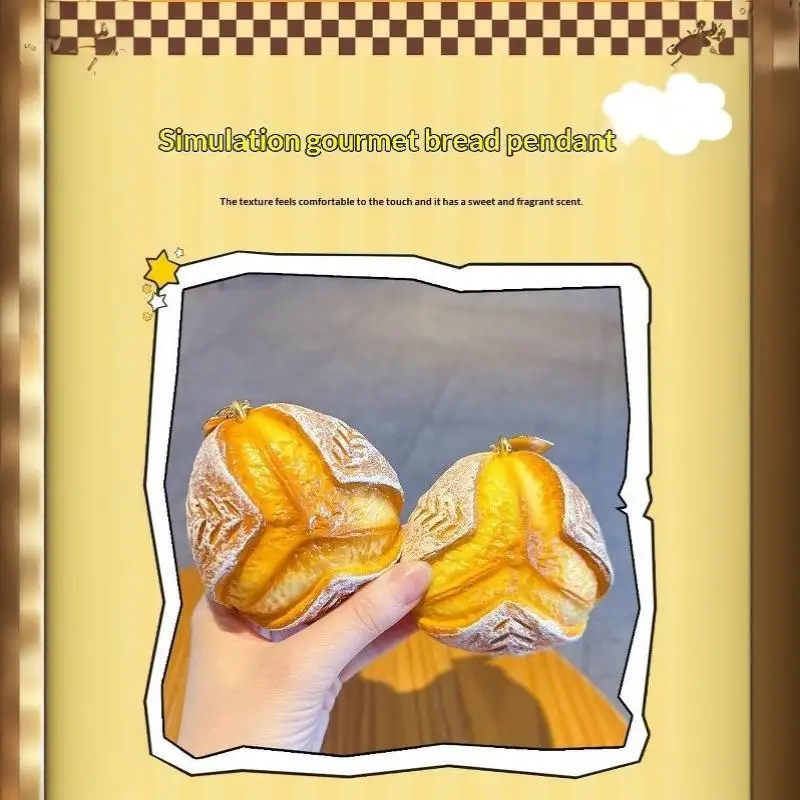 Brot-Anhänger Schlüsselanhänger Simulations-Lebensmittel-Charm-Anhänger DIY Kreativer Spaß Quetsch-Schlüsselanhänger Schwamm-Spielzeug Geschenk – Detail 8