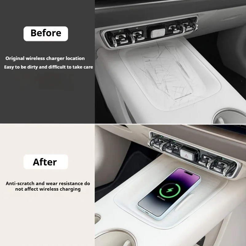For GWM ORA 5 2026 Central Control Wireless Charging Silicone Pad Phone Protective Anti-slip Mat Car Interior Accessories