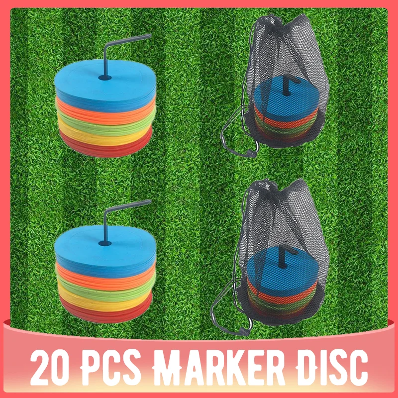 20pcs Soccer Flat Cones Marker Disc Basketball Sports Speed Agility Training Markers Indeformable Portable Training Equipment