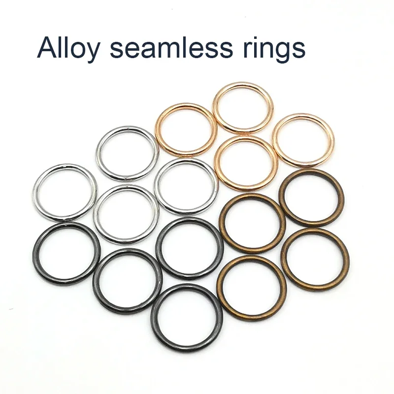 5 Pcs Circle Rings Alloy Seamless Rings Connection,Alloy Metal Shoes Bags Belt Buckles Backpack Webbing Parts Craft Supplies