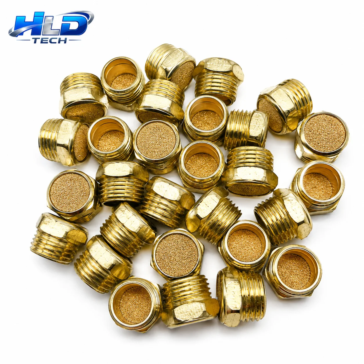Pneumatic Brass Exhaust Muffler 1/2' Silencer Connector Noise Filter Reduction Connector for Air Tools