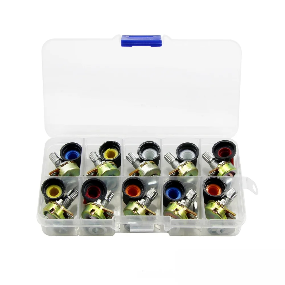 Smooth Adjustable Rotation Mechanism Rotary Control Variable Resistor Set 3 Terminal Potentiometer Kit Plastic And Metal Build