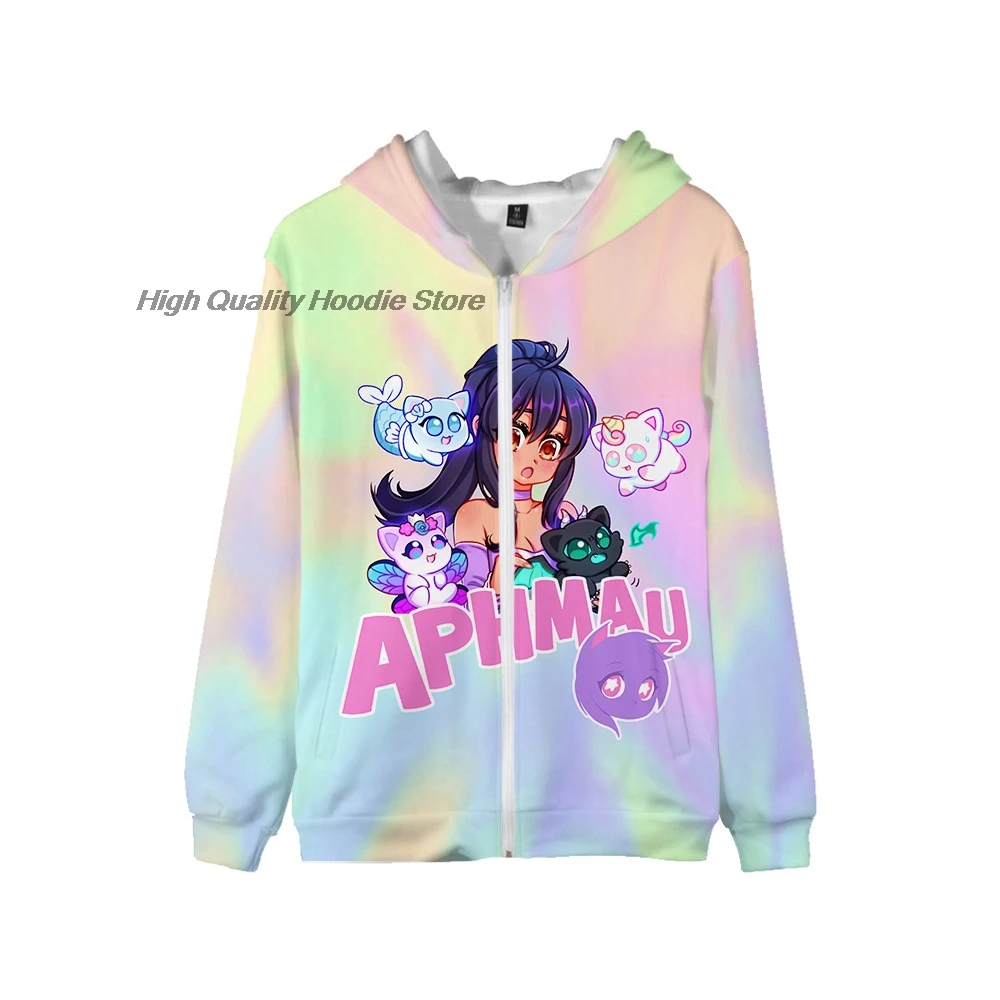 

2025Aphmau Merch kids 100-4XL Zip-up Hoodie For Boys Girls Harajuku Hooded Sweatshirts cartoon women clothing y2k clothes Zip-up