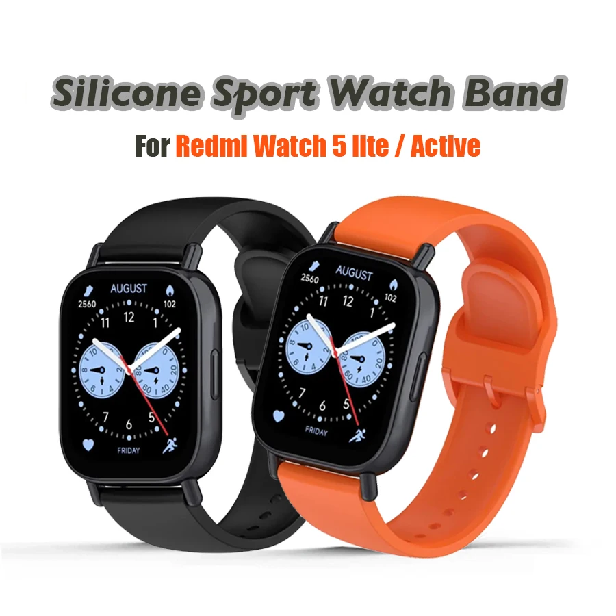 

Replacement Silicone Strap Accessories Adjustable Watch Bracelet Colorful Watchband for Redmi Watch 5 Lite/5 Active Smart Watch