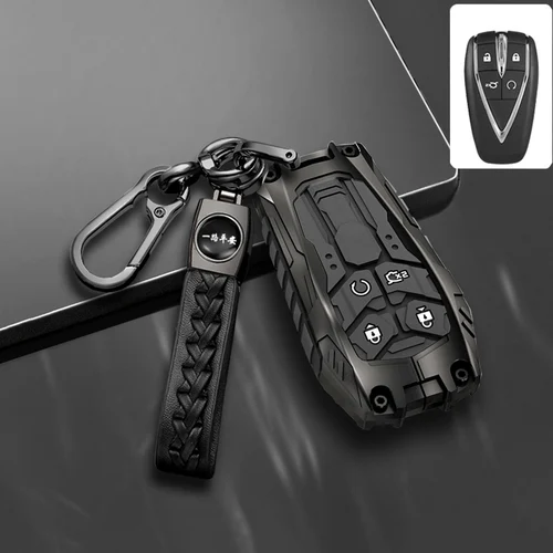 Imagen 1 del producto Llavero con funda para mando a distancia de coche de Metal + silicona para Changan CS35 Plus CS55 PLUS CS75 PLUS Eado UNI-T UNI K Oushang X5 X7 EV