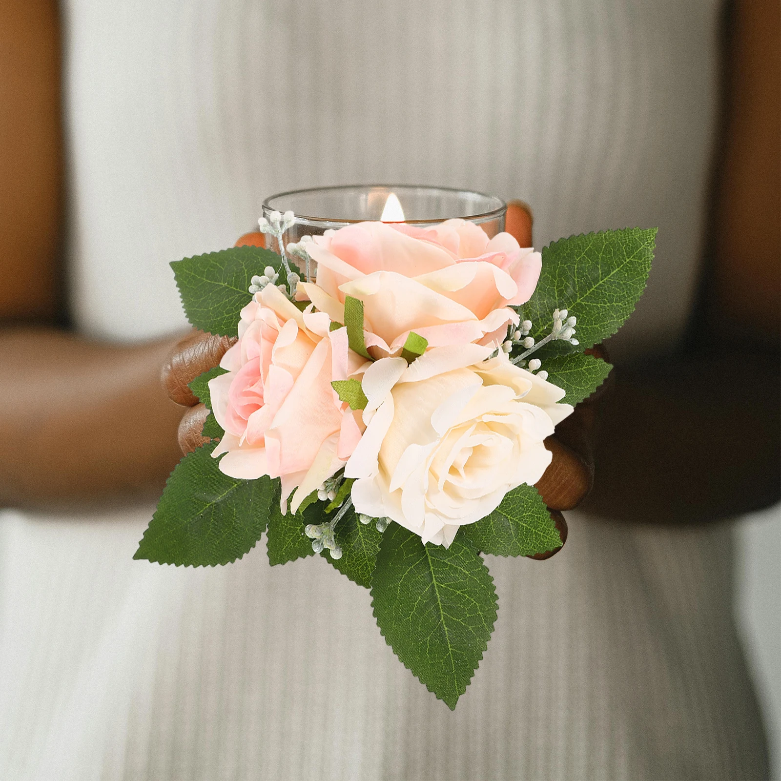 

2pcs Simulated Flower Decor Artificial Roses Heads For Wedding Decoration Valentine'S Day Party Home Indoor Table Centerpiece