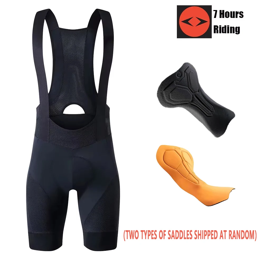 YKYW Herren Blaue Radhose mit Trägern, Italy Elastic Interface gepolstert, Sommer Outdoor Fahrrad-Trägerhose für 7 Stunden Fahrkomfort
