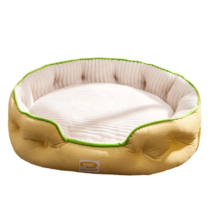 

Winter Round Dog Bed Cozy Plush Raised Rim Bolster Neck Support Calming Nest for Small Dogs Cats Washable Non Slip Bottom Design