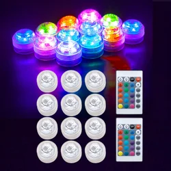 12/6/4/1PCS Submersible LED Lights With Remote Color Changing Pool Waterproof IP68 Underwater Decoration lawn swimming pool