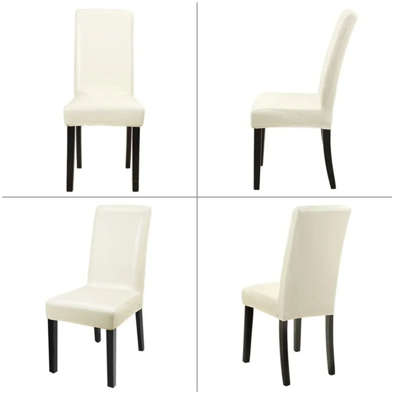 6 Piece PU Leather Chair Cover Protector For Dining Room Waterproof Dining seat Chair Decoration For Hotel Banquet wedding