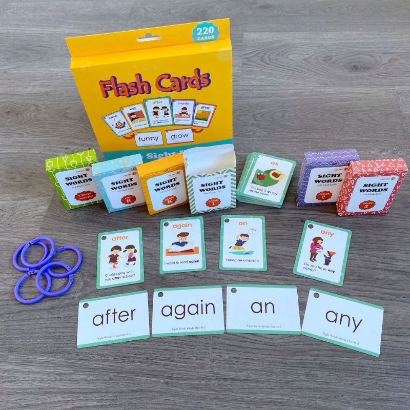 220 English High-frequency Word Flash Cards For Early Childhood Education for Children Sightwords Click Reading Libros Livros