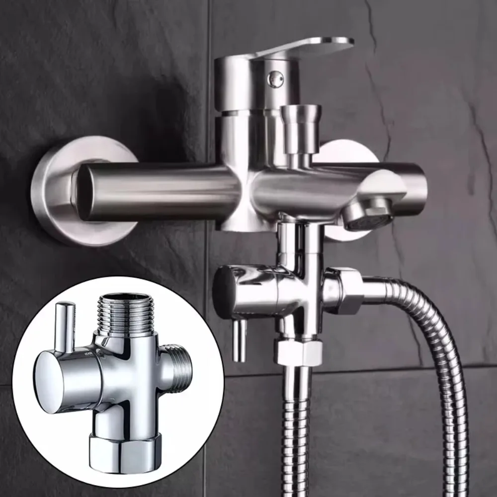 النحاس G1/2 بوصة T-محول 3-Way صمام تحويل الحمام دش صنبور موصل #3