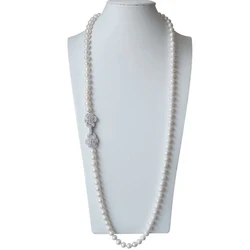 2023 New Real Freshwater Pearl Sweater Chain Christmas Gift Fine Party  women's charm necklace