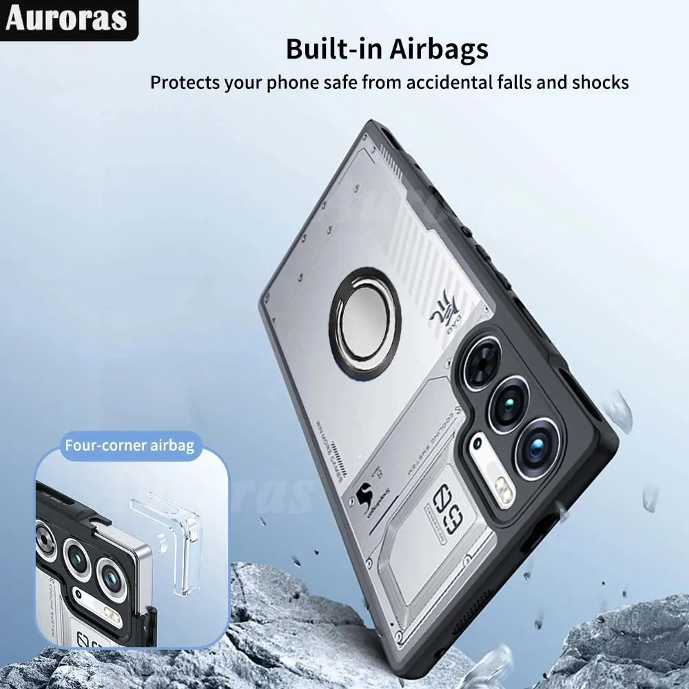 الشفق-قشرة صلبة للنوبة الحمراء السحرية 9 pro plus ، غطاء خلفي بحلقة مغناطيسية ، شفاف ، مضاد للصدمات ، لـ redmagic 8 8s pro