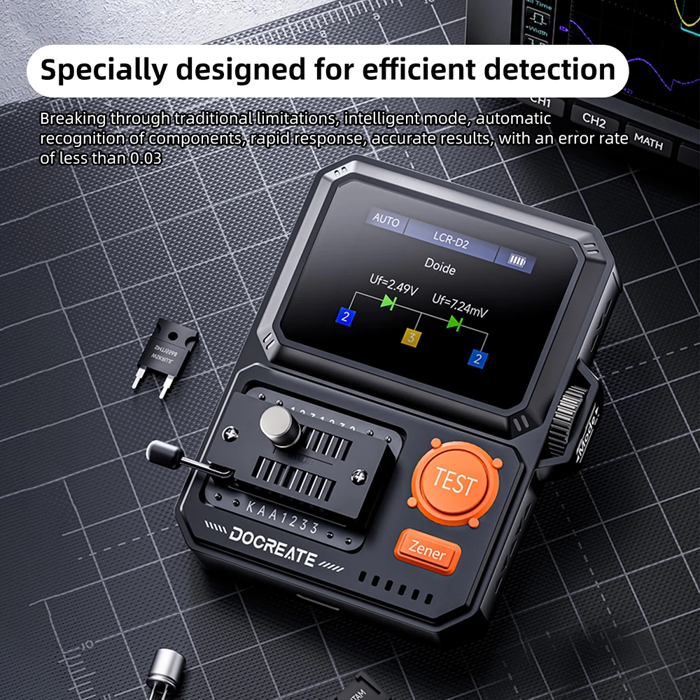 LCR-D2 Transistortester Hochpräziser Multifunktionaler Elektronischer Komponentendetektor für Kondensator-, Widerstands-, MOS- und FET-Tests – Detail 17