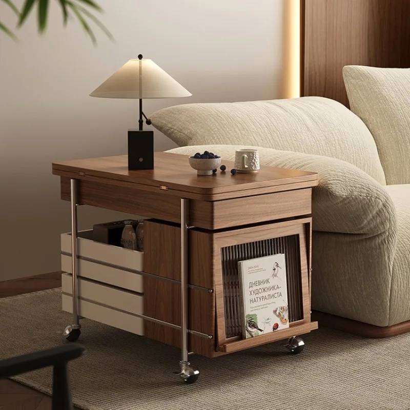 Folding edge few new small apartment household tea table sofa side cabinet living room movable cart coffee table