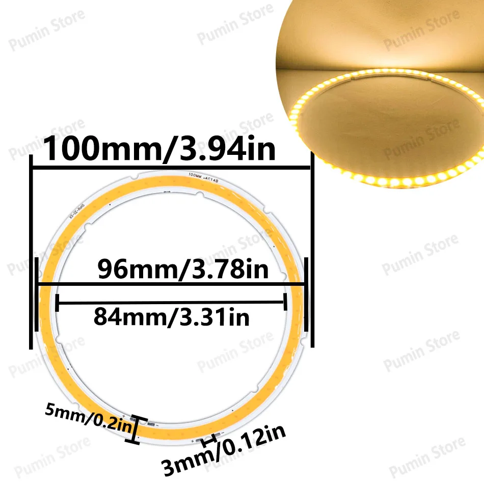 Angel Eyes 12V LED COB Runde Ring-Glühbirne Lichtquelle Warmweiß Kaltweiß 20-120mm LED-Chip-Modul Dekorative Heimbeleuchtung Deckenlampe