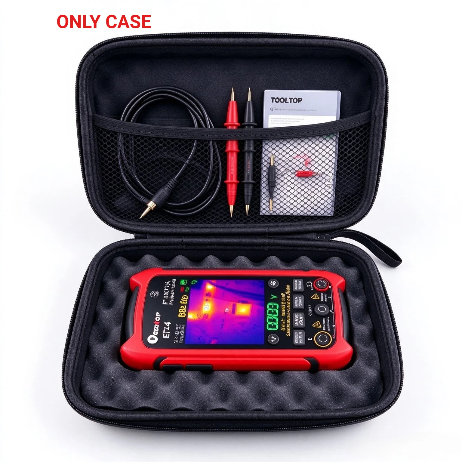 Portable EVA Storage Case Fit TOOLTOP ET14S ET14C Thermal Camera, Hard Shell Bag with Egg Crate Foam Lining & Mesh Pocket