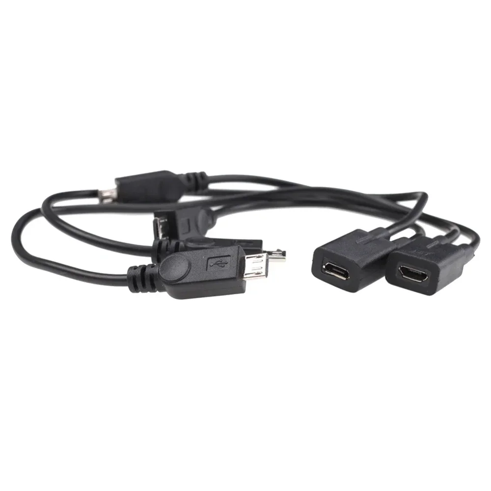 

100pcs Micro USB 2 Male to Female Converter Y Splitter Cable Extension Charging Cord For Android Phones