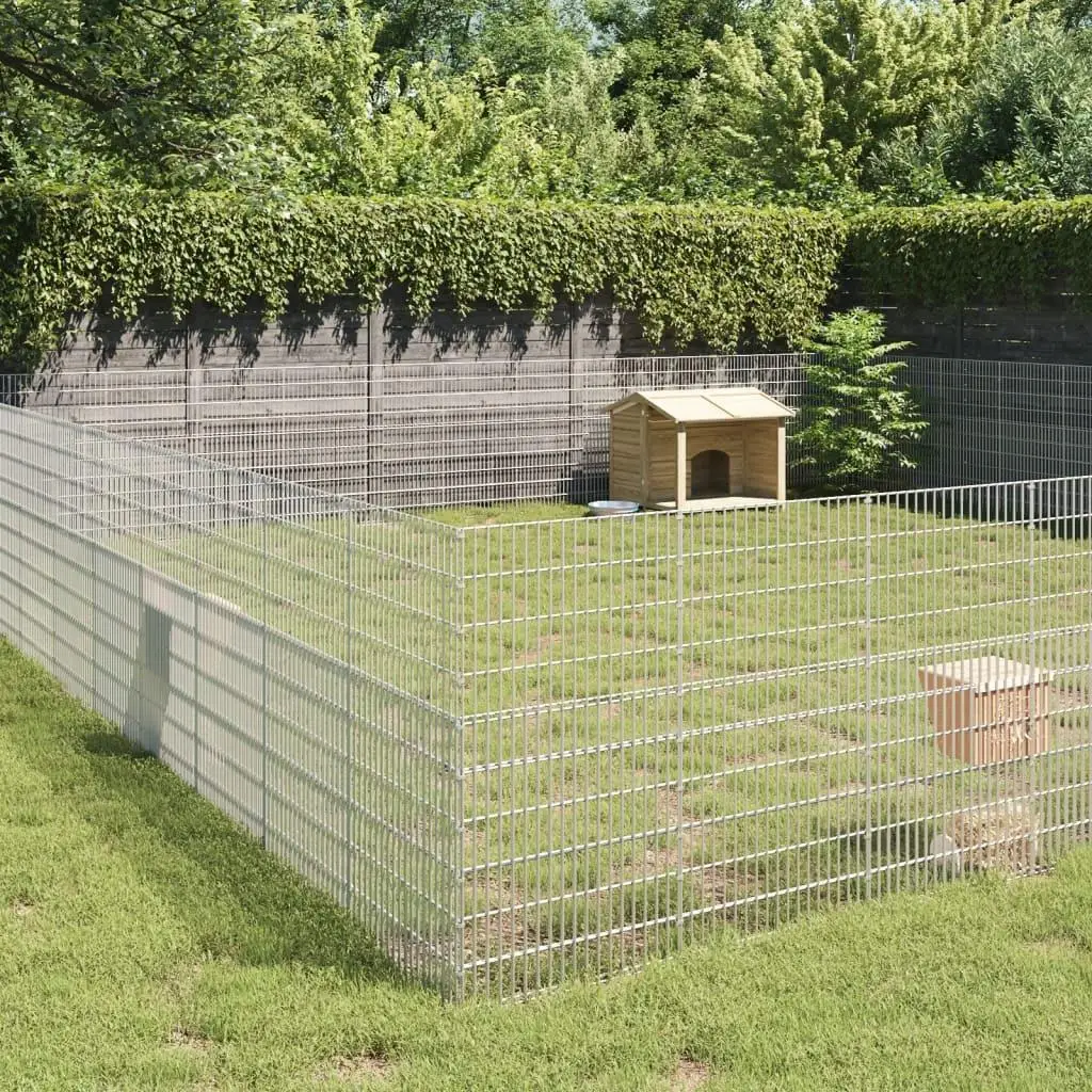 48-Panel Free Range Animal Enclosure - Durable Galvanized Iron, 21.3x39.4 Outdoor Pet Fence