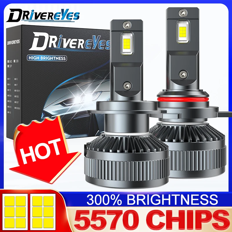 

H7 H4 H11 Светодиодные фары 5570 CSP Высокая мощность H1 H8 H9 HB4 HB3 9005 9006 9012 Противотуманные фары Turbo Mini Lamp 6000K 4300K CANBUS