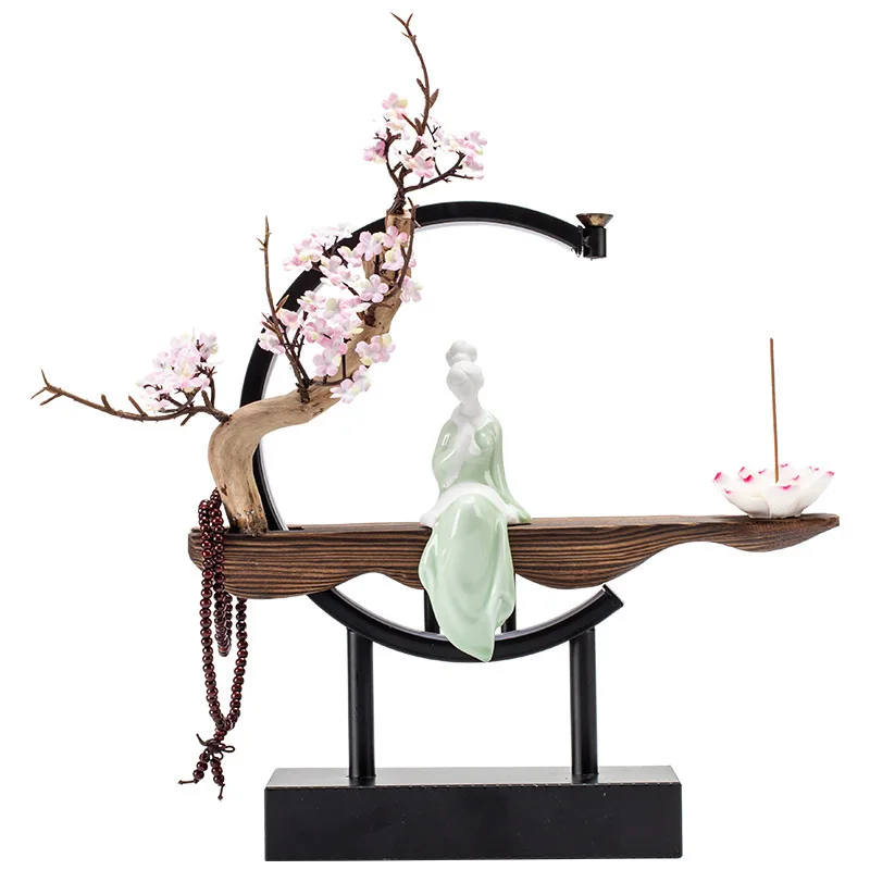 Chinese-style backflow incense burner aromatherapy creative personality Zen fortune home living room decoration