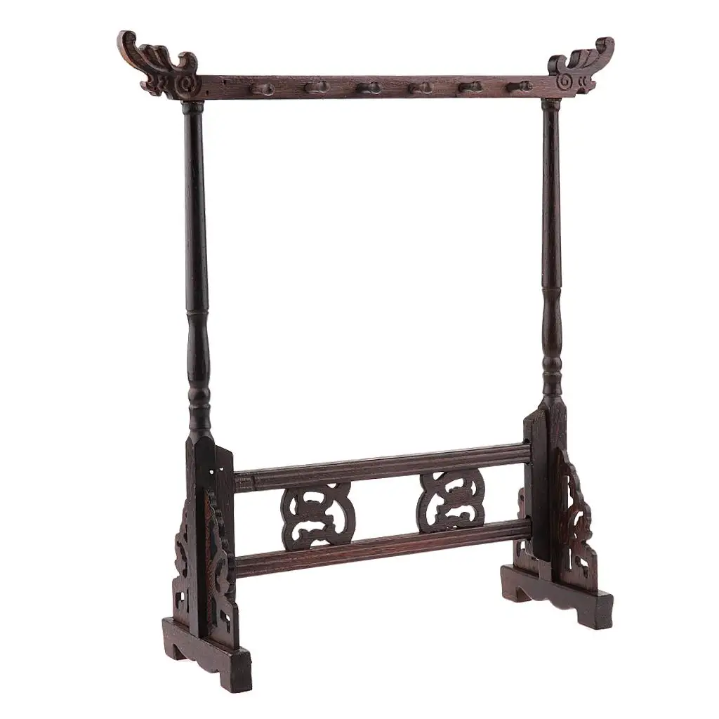 Sumi Drawing Brush Holder Elegant Wooden Tray Pen Rack for Home Desk Decoration and Calligraphy Writing