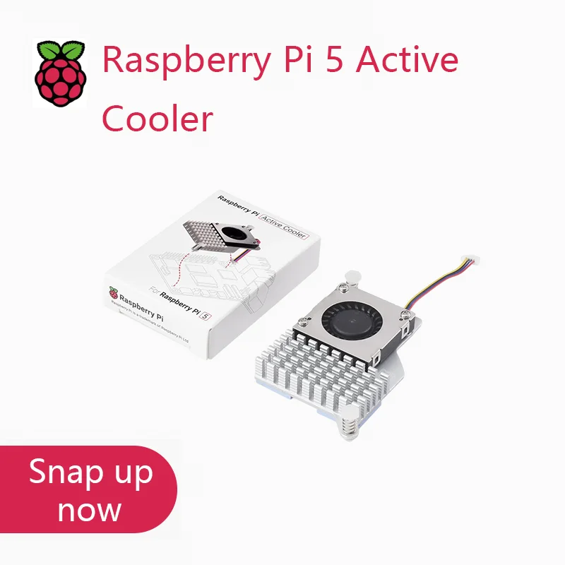 Official Raspberry Pi Active Cooler for Raspberry Pi 5, Temperature-controlled Blower Fan, Aluminium Heatsink, With Thermal Tape