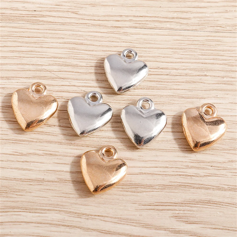 Tusember 10 Stück Legierung Gold Silber Farbe Herzanhänger für Ohrringe Halsketten DIY Schmuckherstellung Zubehör – Detail 6