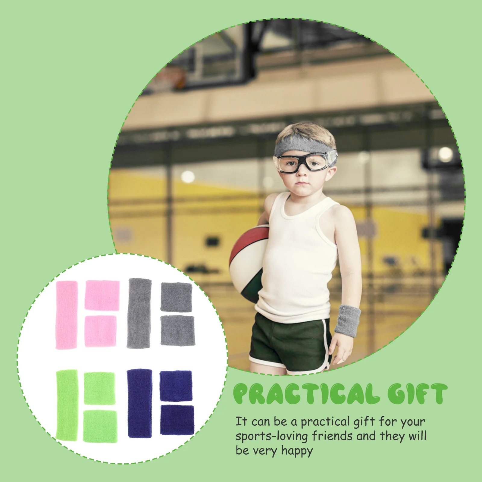 4 مجموعات من عصابة الرأس والمعصم الممتصة للعرق للأطفال والأولاد، أربطة رياضية قابلة للتعديل وخفيفة الوزن لكرة القدم #1