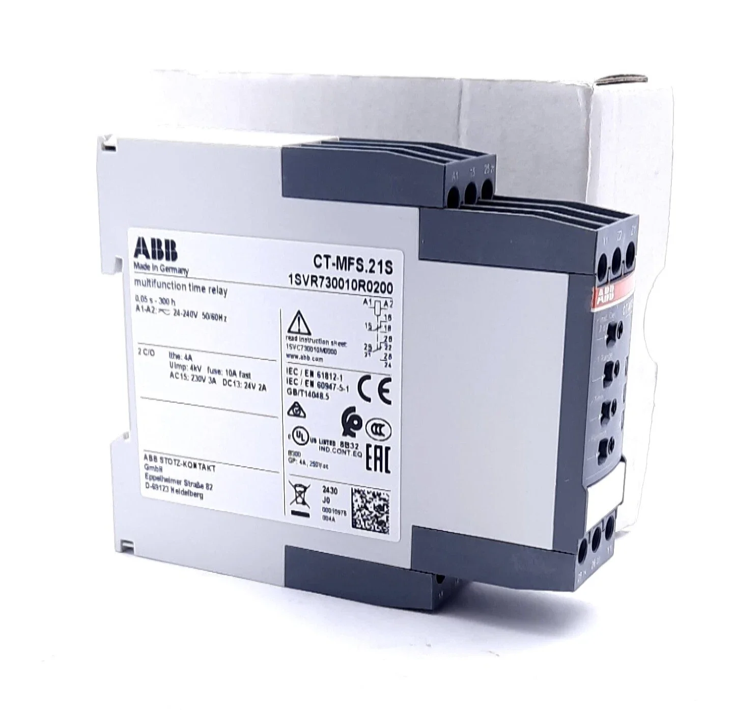 CT-MFS.21S,multifunction,2c/o,24-240VAC 10081647 1SVR730010R0200  Time relay, multifunction 2c/o, 24-240VAC/DC