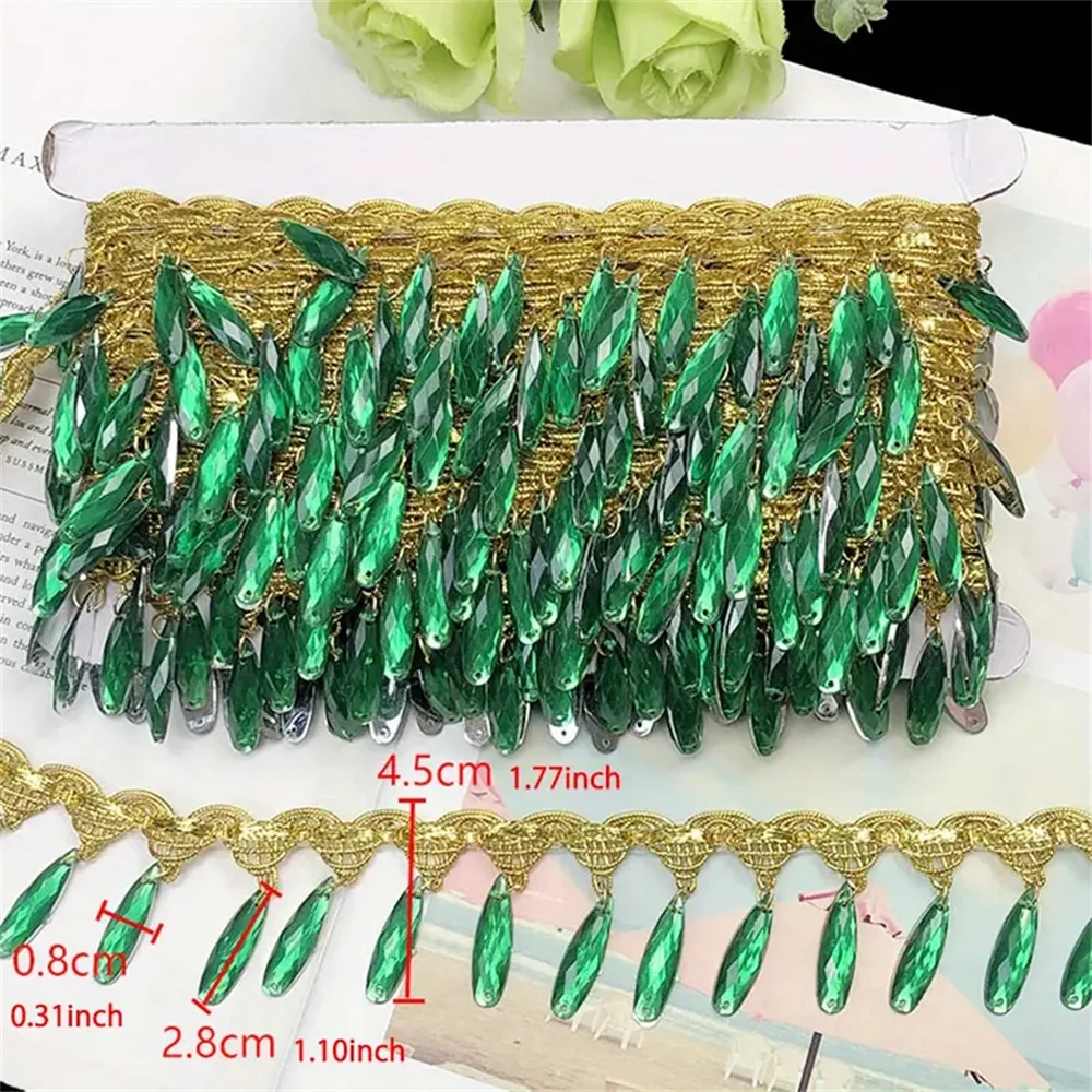 2 Yards of Hand-made Hanging Piece Lace 4.5cm Wide Diy Performance Dance Opera Costume Fringe Accessories Clothing Accessories