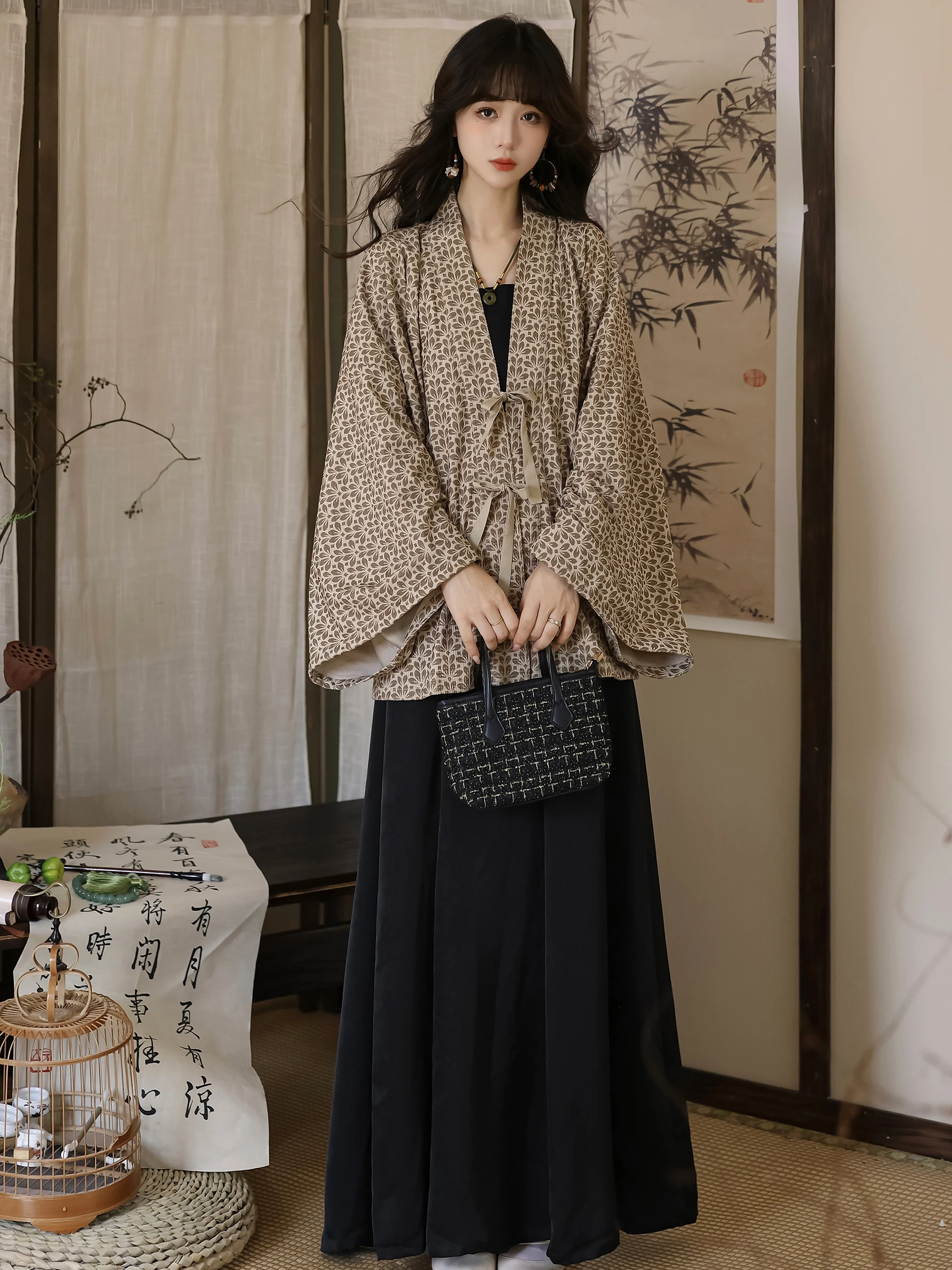 

Original Eastern Moon Hanfu Women's New Chinese Sle Gown Polymer Fiber 00% Autumn New Arrival Simple Daily Wear