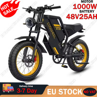 Electric Bike 1000W Motor 48V25AH Lithium Battery All-terrain Electric Bicycle Adult Electric Motorcycle 20*4.0 Fat Tire E Bike