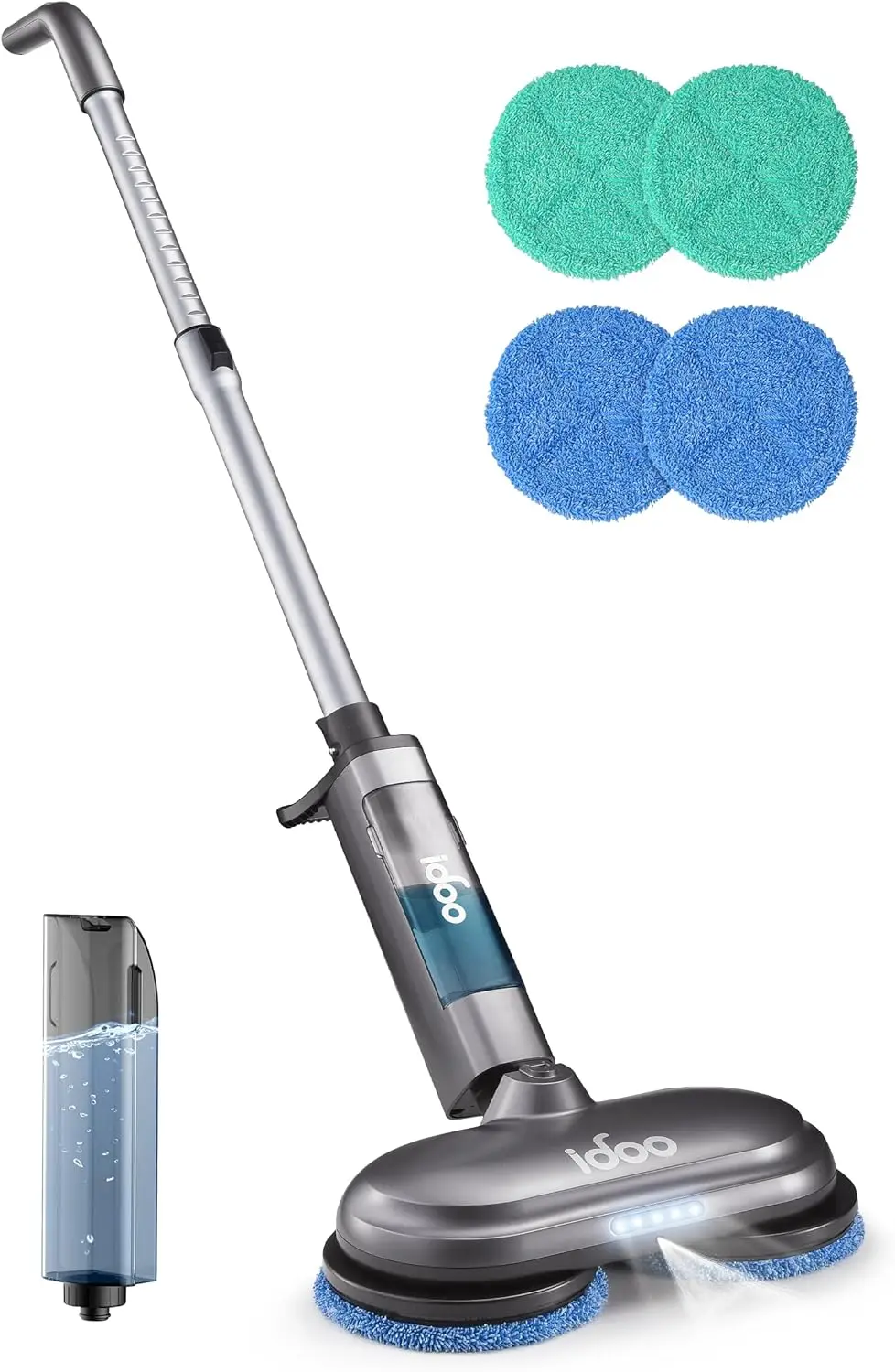 

Electric Cordless Spin Dust Mop, Electric Mops for Floor Hardwood Tile Cleaning with Sprayer & LED Headlight, Rechargeable