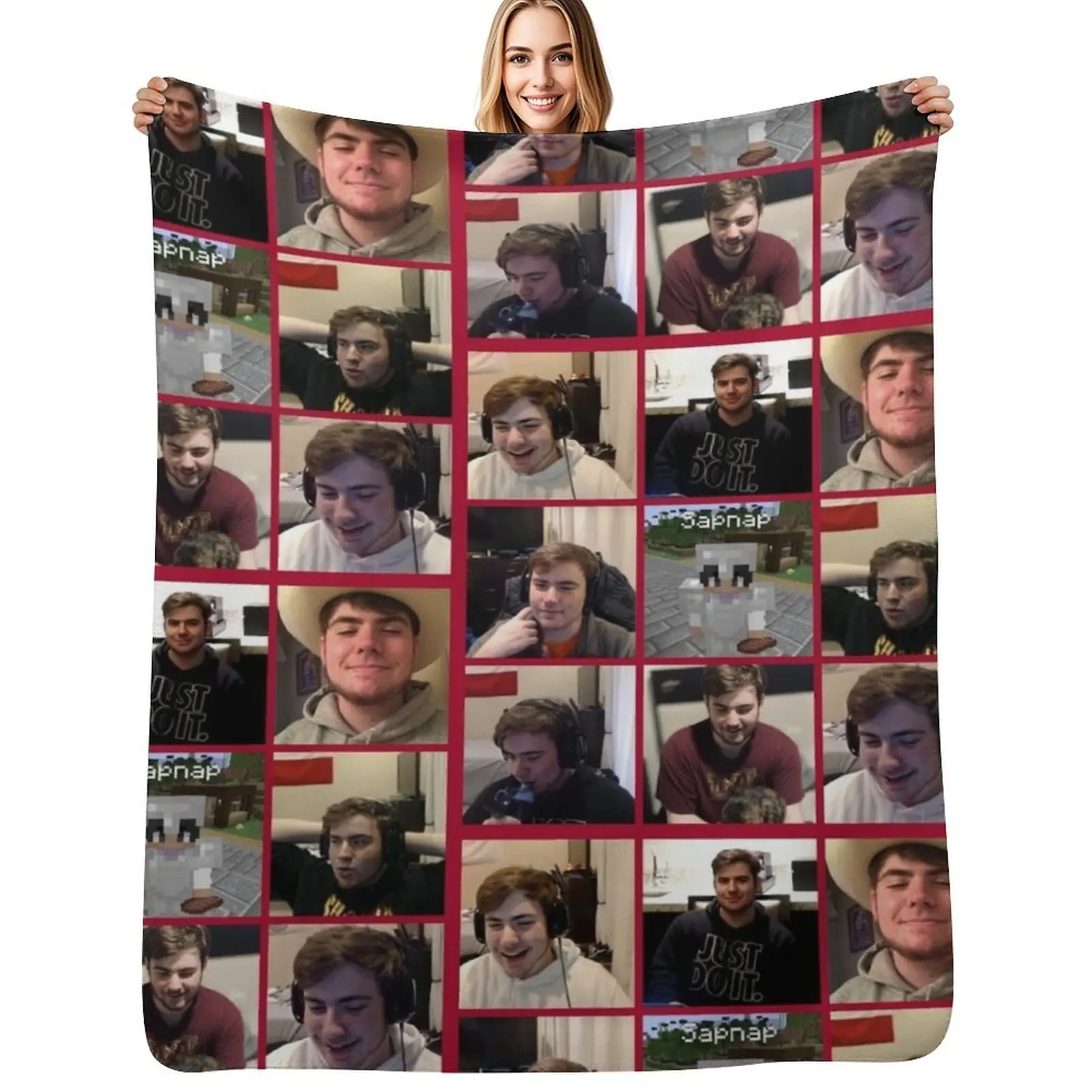 

Sapnap Throw Blanket Flannel warm winter anime Thermal Blankets