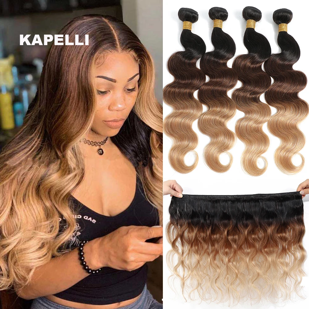 

Body Wave Bundles Human Hair Brazilian Hair Weave Bundles Ombre Colored 1B/427 Bundles Virgin Hair Raw Hair Extensions 1/3/4 PCS