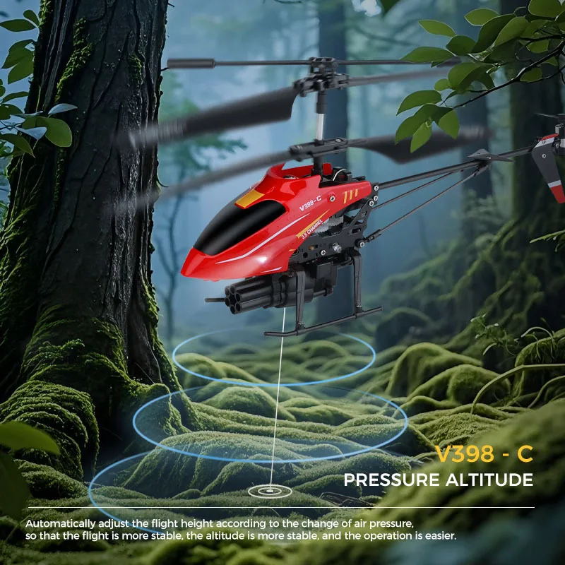 Wltoys V398-C リモートコントロール航空機ミサイル 2.4 グラムヘリコプター 3.5 CH 照明を発射して弾丸を打つと高さを設定 RC モデル航空機