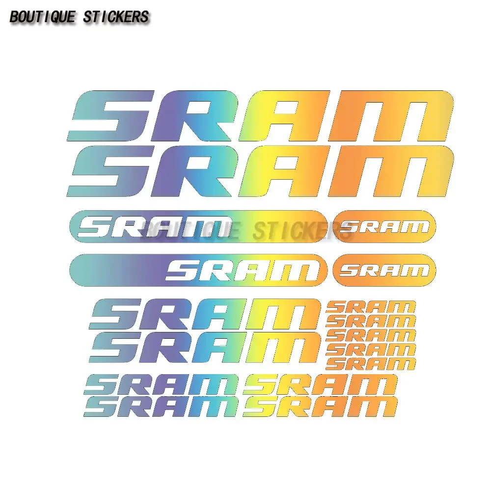 مجموعة رائعة 17 ملصقات SRAM ملصقات فينيل مقاومة للماء ملصقات السيارات والدراجات النارية والدراجات الجبلية