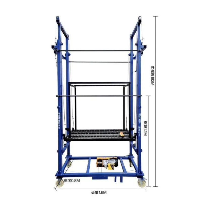 Customizable 2M 3M 5M 12M Electric Scaffolding Lift Platform 500kg Load Remote Control For Industrial Home Renovation