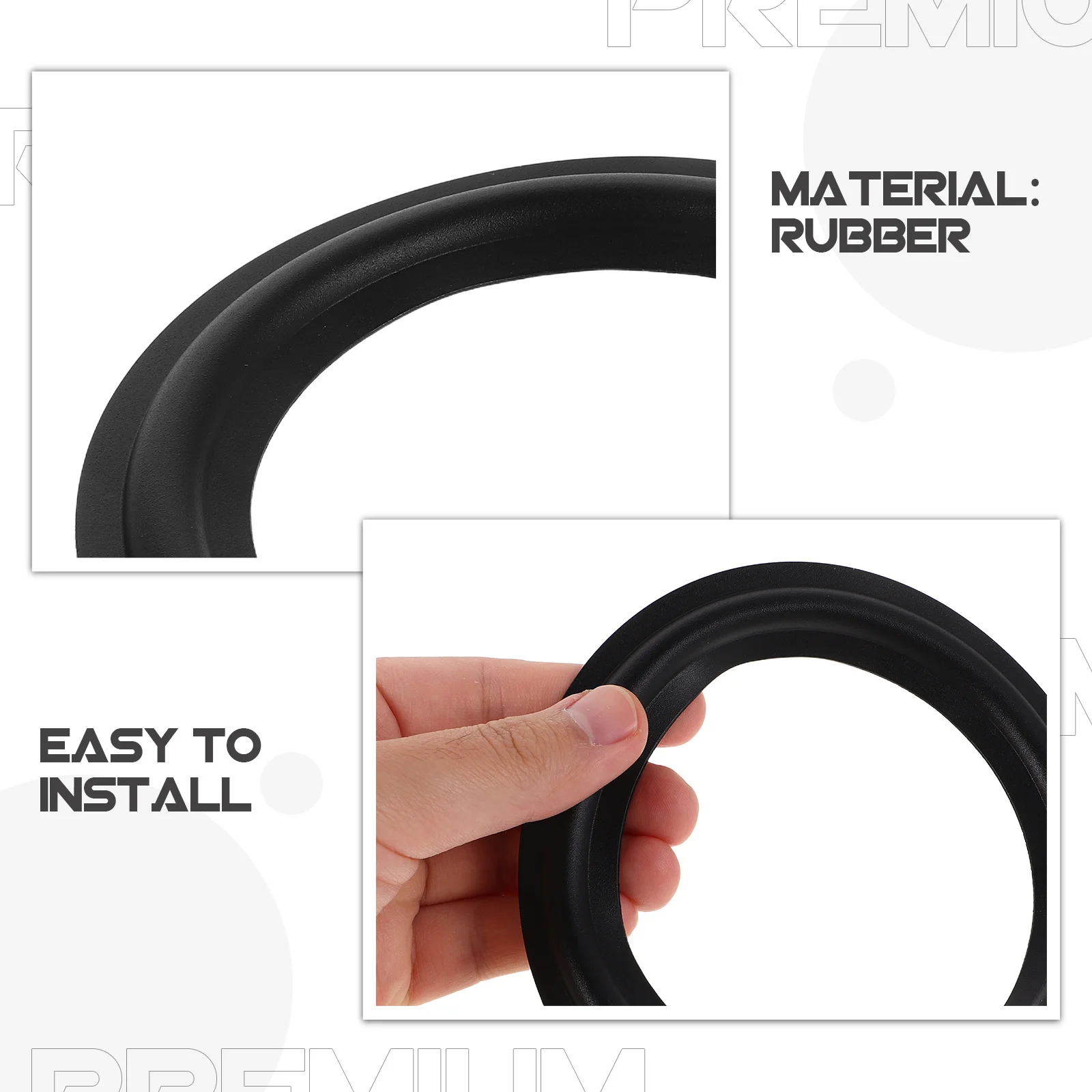 5 قطع من حلقات حافة مكبر الصوت المطاطية، جوانات محيطية مرنة متينة لسهولة التركيب، قطع غيار الإصلاح المتوافقة مع #5