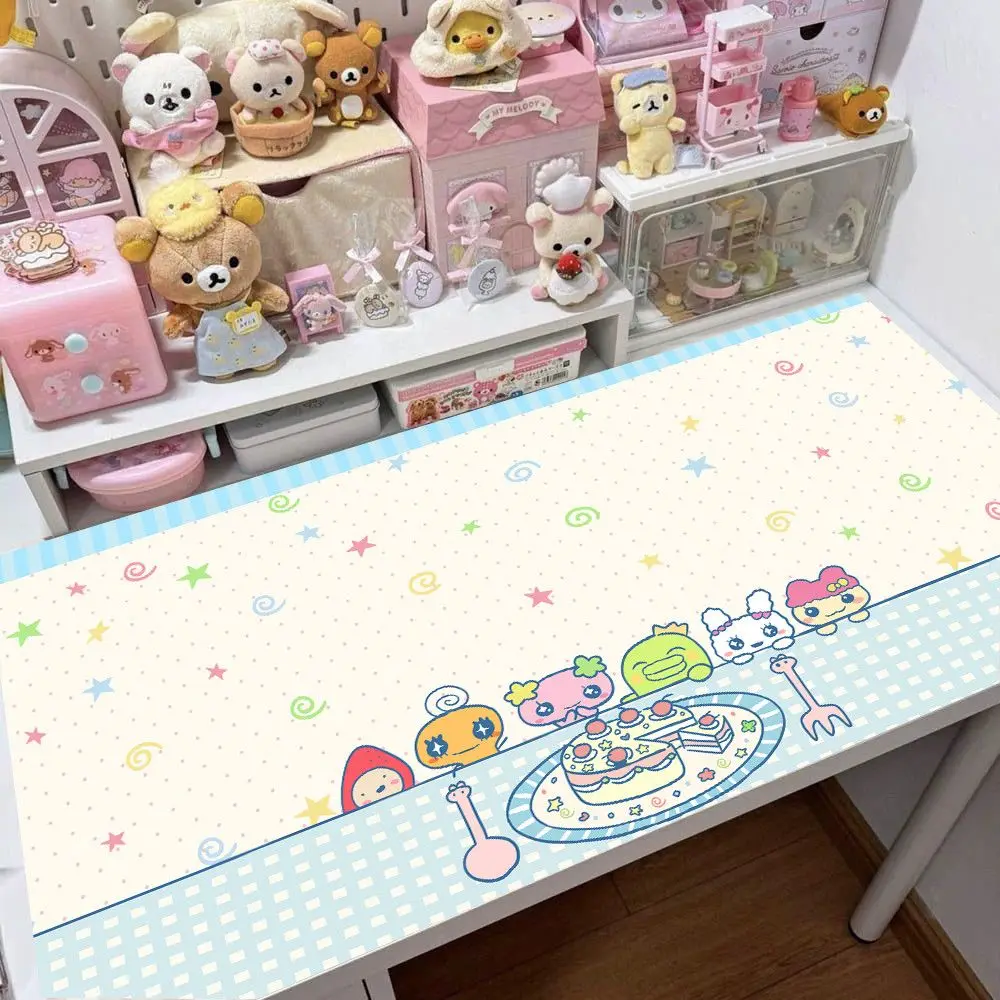 Ins اليابانية أنيمي الكرتون جلد كبير XXL لطيف Kawaii الكرتون ماوس الكمبيوتر لوحة المفاتيح الكمبيوتر المحمول وسادة طاولة طعام سطح المكتب حصيرة
